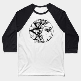 Sun. Black and white vector graphics Baseball T-Shirt